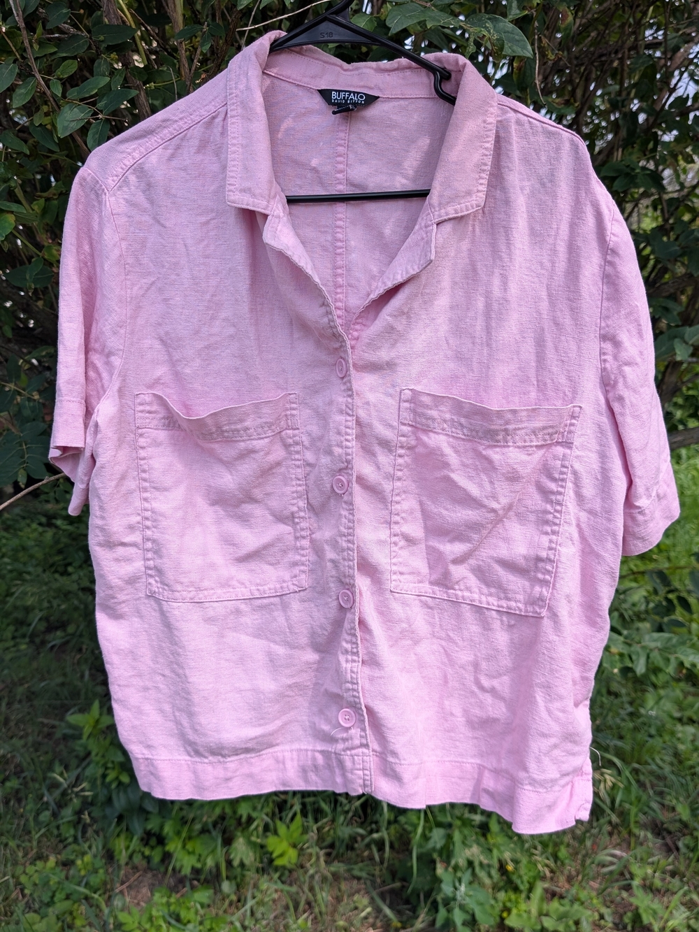 Buffalo David Bitton Pink Button Front Pocket Shirt